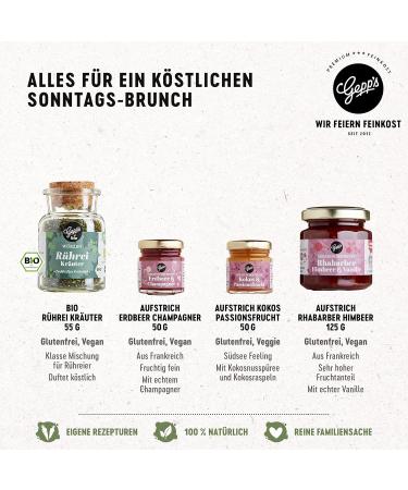 Gepps Wunderkost Sunday Brunch Gourmet Gift Set - Delicious Strawberry Champagne Fruit Spread & Breakfast Delicacies | Perfect Gift Basket for Food Lovers - Buy Online on GoSupps.com