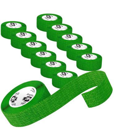 Bodhi & Digby Finger Bandage - 2.5 Centimetres Wide x 4.5 Metres Long. 12 Rolls of Green Compression Bandage Tape. Great Medical Tape Physio Tape or Vet Wrap. Green 2.5cm