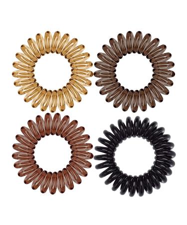 Kitsch Hair Coils - Brunette Hair Ties (4 Pieces) | Stylish & Non-Damaging Hold - Buy Online on GoSupps.com
