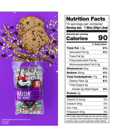 Dave's Killer Bread Organic Cinnamon Raisin Bread - 18 oz Loaf - Buy Online on GoSupps.com