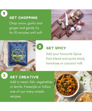 Spice Pots Curry Spice Selection - Korma, Bhuna, Goan, Tandoori Blends - Vegan & Gluten-Free - 4 x 40g Pack SPCURRY-LB - Buy Online on GoSupps.com