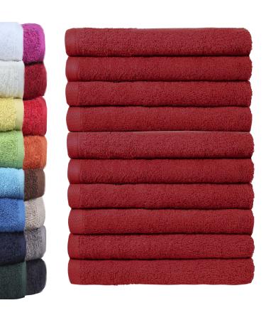 NatureMark pack of 10 washcloths | 100% cotton | Terry cloth washcloths | Size 30 x 30 cm | Terry cloth washcloths in a pack of 10 Color: Bordeaux red Pack of 10 30 x 30 cm Bordeaux red