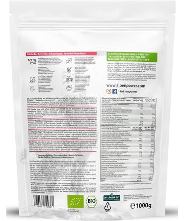 Alpenpower Bio Whey Protein Yoghurt Wildberry 1 kg - 100% Natural No Additives High-Quality CFM Protein from Organic Alpine Milk - Buy Online on GoSupps.com