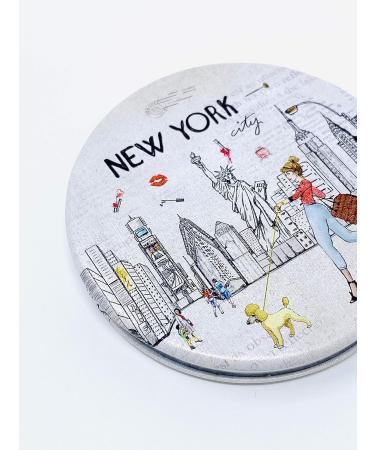NY Souvenir Round Travel Mirror for Girls & Women | Elegant Compact Hand Mirror (JMR-270805K) - Buy Online on GoSupps.com
