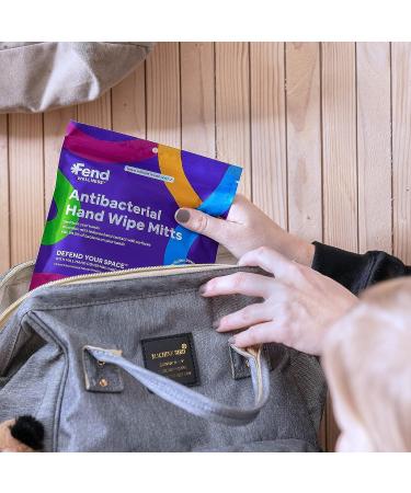 Fend Wellness 75% Alcohol Hand Wipes - Mitt Wearable Pre-moistened Mitten-Shaped Sanitizer with Protective Liner - Full Hand Coverage - 10 Wipe Mitts Set - Buy Online on GoSupps.com