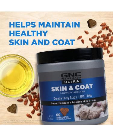 GNC Pets Ultra Cat Supplements - Chicken Flavored Soft Chews for Cat Health - 60 Count, Made in USA - Buy Online on GoSupps.com