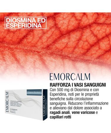CISBANI PHARMA Emorcalm - Diosmin 500 mg Hesperidin 300 mg for Ragades with Rutin Rusco Melilotus and Vitamin C Ideal Circulation Varicose Veins and Broken Capillaries - Buy Online on GoSupps.com