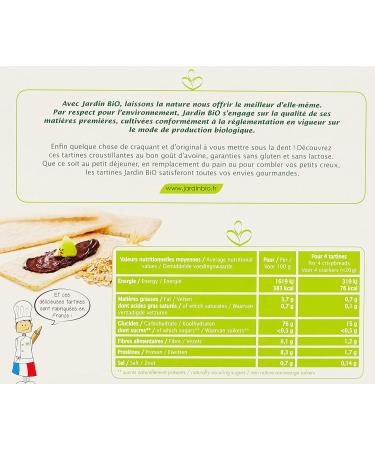 Jardin BiO tic - Crunchy toasts Gluten free oats 150g - Buy Online on GoSupps.com