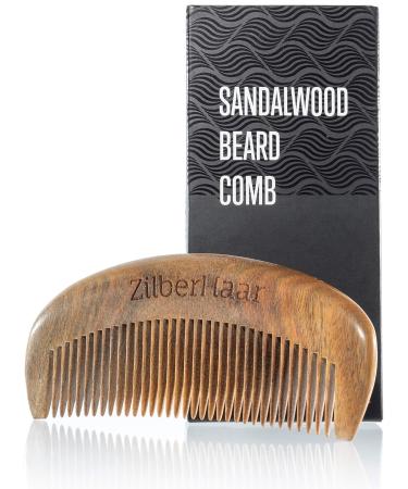 ZilberHaar - Beard Comb - 100% Scented Sandalwood - Essential Beard Care Accessory for Men Straightens Bread Without Static - Handmade Comb