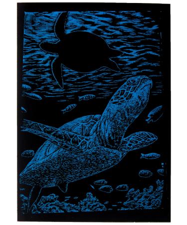 ROYAL BRUSH RAIMIN-103 Mini Rainbow Foil Engraving Art Kit, 5 by 7-Inch, Undersea Turtle