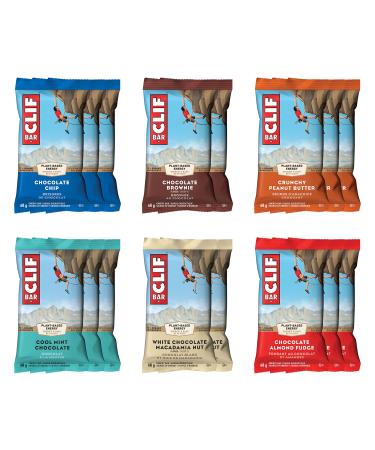 ClIF BAR Variety Pack Individually wrapped bars 6 different flavours 70% Organic Ingredients No Artificial Flavours 68 g (Pack of 16) Variety Pack 68 g (Pack of 16)