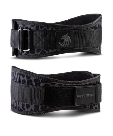 FITTEGE weight lifting belt V2 - weightlifter belt for women and men - bodybuilding strength training crossfit training - training belt Weightlifting Belt Gym Workout Leopard S
