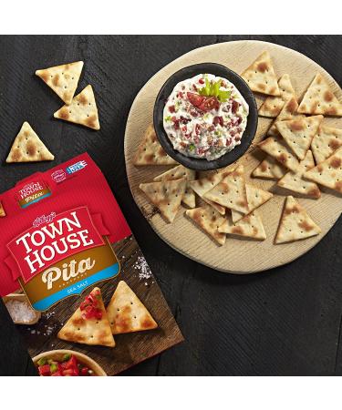 Town House Sea Salt Pita Crackers 9.5oz - Crunchy Baked Snack for Lunch (1 Box) - Buy Online on GoSupps.com
