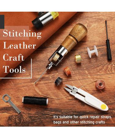 20-Piece Sewing Awl Kit for Leather Stitching and Repair with Thimble, Screwdriver, Needles, Tape Measure, Yarn Scissors - Portable Stitch Tool Set - Buy Online on GoSupps.com