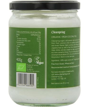 Clearspring - Organic Virgin Coconut Oil - 400g - Buy Online on GoSupps.com