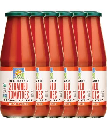 Bionaturae Tomatoes Strained | Organic Strained Tomatoes | Keto Friendly | Non-GMO | USDA Certified Organic | No Added Sugar | No Added Salt | Made in Italy | 24 oz (6 Pack)