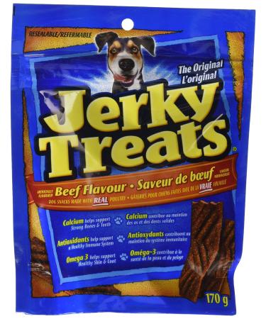 Jerky Treats Beef Flavour Dog Snacks 170g Beef 14.17 g (Pack of 12)