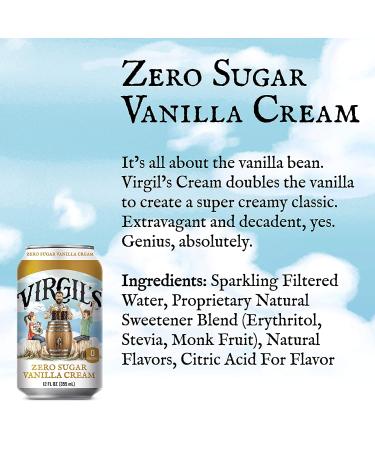 Virgil's Zero Sugar Vanilla Cream Soda - 6 Pack of 12oz Cans, Keto Friendly & Zero Calorie Vanilla Cream Soda - Buy Online on GoSupps.com