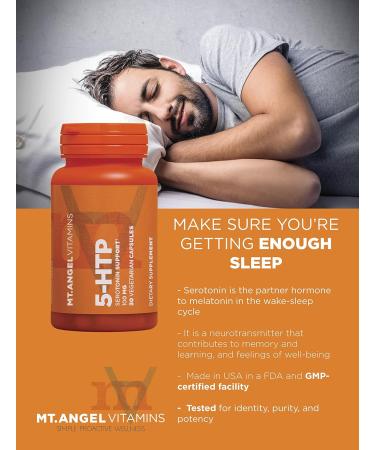 Buy Mt. Angel Vitamins 5-HTP Serotonin Support (30 Vegetarian Capsules) | International Shipping Available - Buy Online on GoSupps.com