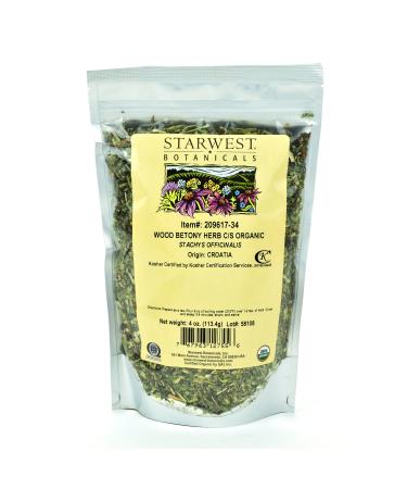 Starwest Botanicals Organic Wood Betony Herb C/S 4 Ounces - Buy Online on GoSupps.com