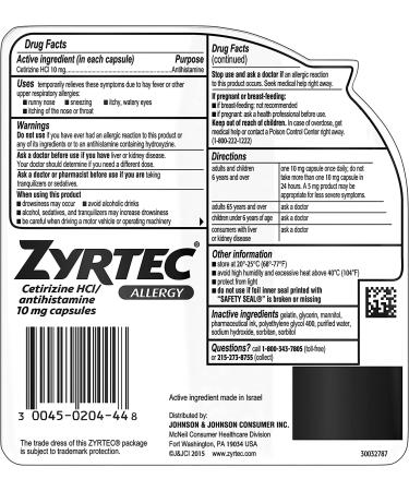 Zyrtec 24 HR Indoor/Outdoor Allergy Relief Liquid Gels - 40 ct - Cetirizine HCI Antihistamine - Buy Online on GoSupps.com