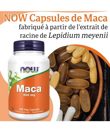 Now Foods Maca 500mg 250 Vegan Capsules Lab Tested Vegan Gluten Free Soy Free Vegetarian - Buy Online on GoSupps.com
