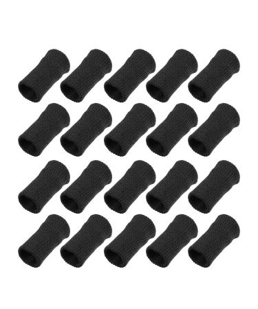VOCOSTE 20 Pcs Breathable Finger Sleeves Thumb Braces Support Elastic Compression Protectors for Relaxing Pain Arthritis Trigger Finger Black