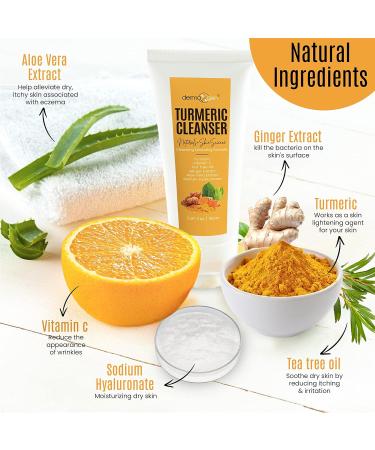 Turmeric Facial Cleanser - Natural Anti-Aging Exfoliating Formula for Acne Scars Age Spots & Sun Damage - 5 OZ Nourishing Glow - Buy Online on GoSupps.com