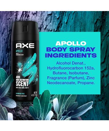 AXE Apollo Body Spray Deodorant for Men - Sage & Cedarwood Aluminum-Free Long-Lasting Odor Protection 4.0 oz - International Shipping Available - Buy Online on GoSupps.com