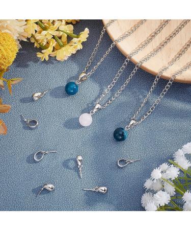 PandaHall 100pcs Platinum Brass Pearl Bail Peg Pendants Charm Connector for Jewelry Making - Buy Online on GoSupps.com