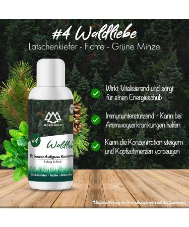 Nordholz Sauna Infusion - 48 Varieties 100ml | #4 Forest Love - Natural Sauna Fragrance for Relaxation & Wellness | Perfect Sauna Accessories - Buy Online on GoSupps.com