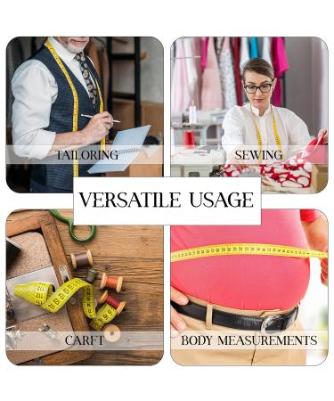 RAAJSEE Flexible Tape Measure Pack of 2 - 150cm/60inch Dual Scale Sewing Tailor Ruler for Body Weight Loss & Medical Measurements - Yellow/Peach - Buy Online on GoSupps.com