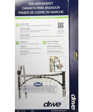 Drive Medical 10200B Walker Basket with Plastic Cup Holder  White - Buy Online on GoSupps.com