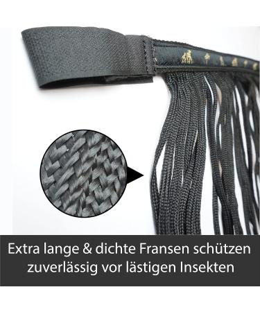 Premium Fly Mask with Fringes & Velcro for Horses - Perfect for Shetty Pony Cob Warmblood | KB Black - Buy Online on GoSupps.com