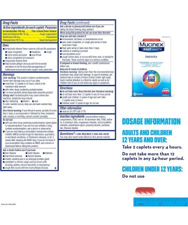 Mucinex Fast Max Cold & Flu Caplets - Maximum Strength - 20 Count - Buy Online on GoSupps.com