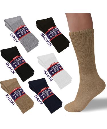 Doctor Approved Diamond Star Diabetic Crew Socks 12 Pairs 13-15 Beige - Non-Binding for Men and Women - Buy Online on GoSupps.com