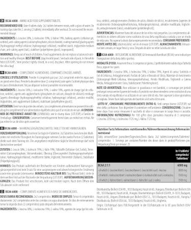 BioTechUSA BCAA 6000 Tablets - 6000mg BCAAs (2:1:1 Ratio) for Muscle Growth & Energy | 100 Tablets - International Shipping - Buy Online on GoSupps.com