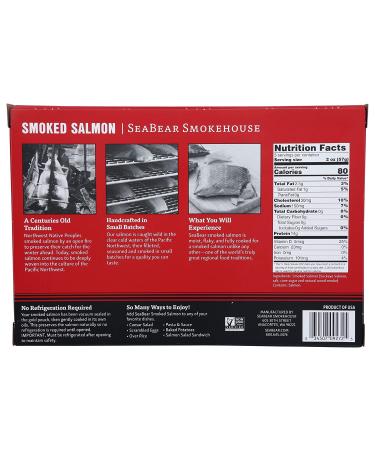 SeaBear Wild Alaskan Smoked Sockeye Salmon Gift Box - 6oz | Premium Seafood Gift | Sustainable & Delicious - Buy Online on GoSupps.com