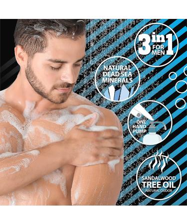 Dead Sea Collection Men's Hydrating 3-in-1 Face, Hair & Body Wash - Pack of 2 (33.8 fl.oz each) - Buy Online on GoSupps.com