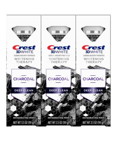Crest 3D White Whitening Charcoal Toothpaste, Invigorating Mint - 3.5oz (Pack of 3) - Buy Online on GoSupps.com