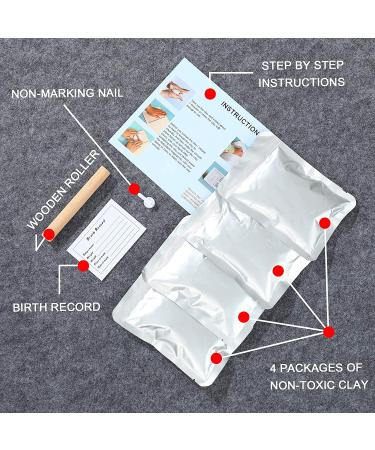 Personalized Baby Handprint Footprint Keepsake Kit | Clay Hand & Foot Print Gift for Newborn Boy Girl | Baby Photo Frame Kit | Registry Keepsake Gift 12.8X11 - Buy Online on GoSupps.com