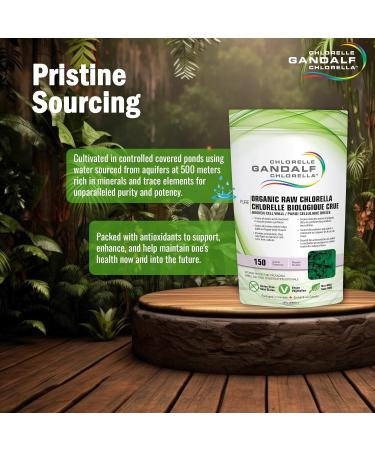 Gandalf Certified Organic Raw Chlorella Broken Cell Wall Ultra Pure Green Algae Certified 3rd Party Tested Canada s Most Trusted Brand Vegan 150 g powder - Buy Online on GoSupps.com