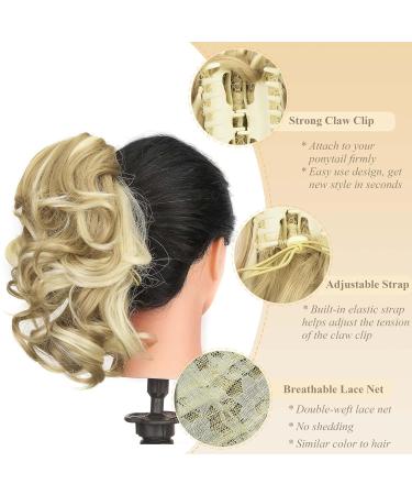 Buy Gairyan 30cm Ponytail Hair Extensions - Long Curly Claw Clip in Synthetic Wavy Hair (Sandy Blonde & Bleached Blonde) - International Shipping Available - Buy Online on GoSupps.com