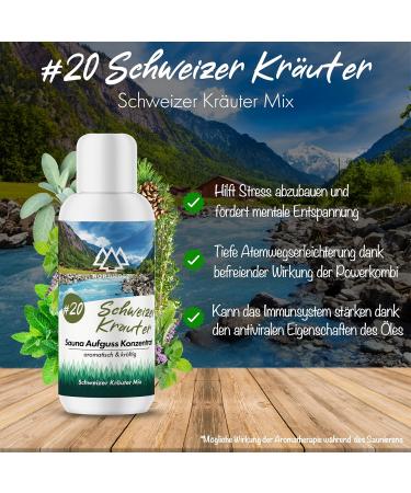 Nordholz Sauna Infusion - 48 Varieties | 100ml Natural Sauna Fragrance | #20 Swiss Herbs | Relaxing Sauna Accessories - Buy Online on GoSupps.com