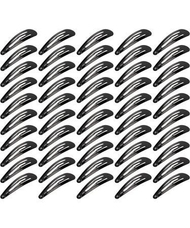 Beayuer 50 Pack Snap Hair Clips 2 Inch Metal Hair Accessories Barrettes for Girls Women Hair Styling (50 Pcs Black) 1 count (Pack of 50) Black - Buy Online on GoSupps.com