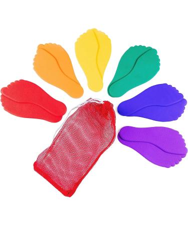 K-Roo Sports Set of 6 Colorful Foot-Shaped Floor Markers - Non-Slip Rubber Footprints in Mesh Bag for Dance, Karate & Activities - Buy Online on GoSupps.com