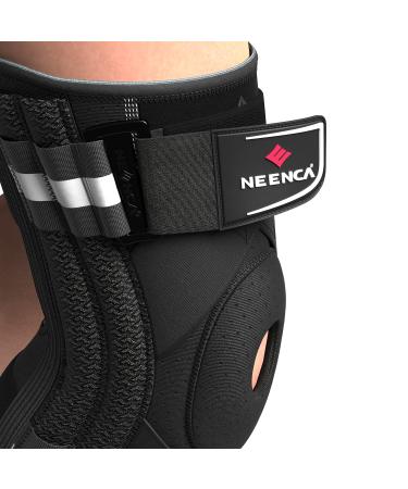 NEENCA Professional Knee Brace for Knee Pain Adjustable Knee Support with Patented X-Strap Fixing System Support and Stability for Joint Pain Relief Arthritis Meniscus Tear ACL PCL Runner Sports Black - Single Large - Buy Online on GoSupps.com