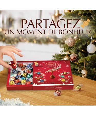 Lindt - Bo te Partage LINDOR - Assortiment de Chocolats au Lait Blancs Noir 70% Noix de Coco Double Chocolat Caramel Pointe de Sel Noisettes et Noir 45% - C ur fondant - Id al pour No l 371g Bo te Partage 371g - Buy Online on GoSupps.com