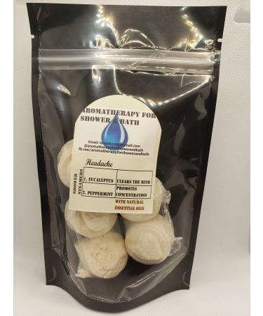 Shower Steamers 6 Pack Headache with Eucalyptus and Peppermint by Aromatherapy for Shower and Bath