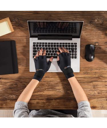 Copper Infused Fingerless Arthritis Compression Gloves for Hand Pain Relief - Adjustable Fit for Men and Women - Reduce Pain, Improve Blood Flow, Aid Recovery - Small/Medium (1 Pair) - Buy Online on GoSupps.com